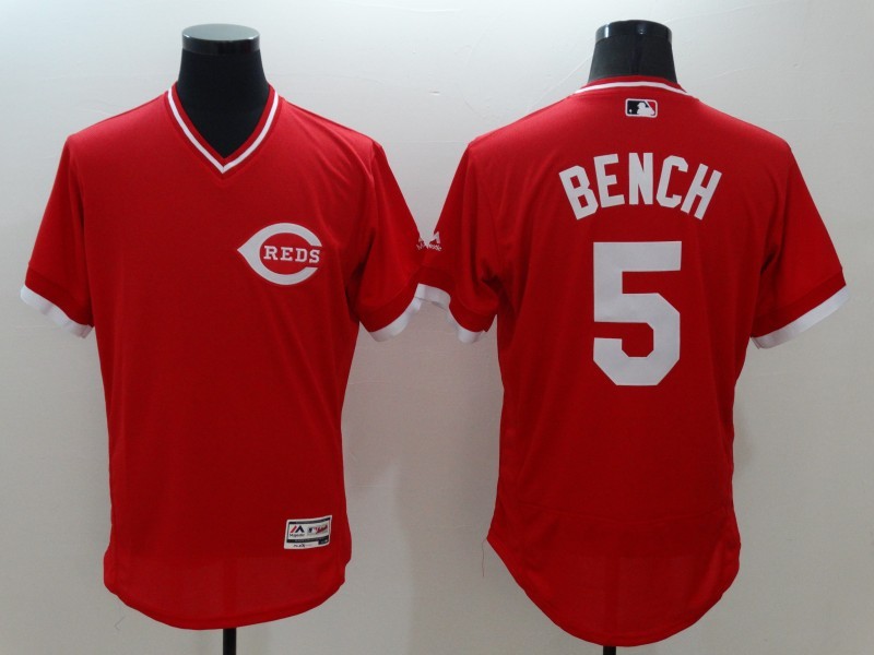 Majestic MLB Cincinnati Reds #5 Bench Red Pullover Elite Jersey