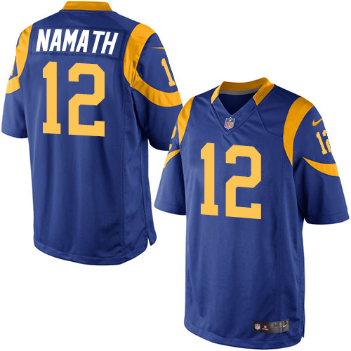 Mens Nike Los Angeles Rams #12 Joe Namath Elite Blue Jersey