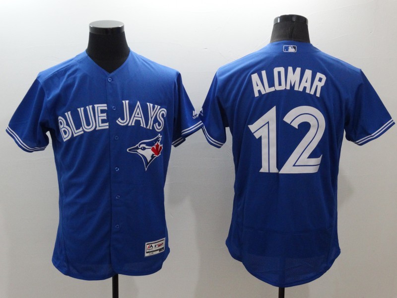 Majestic MLB Toronto Blue Jays #2 Alomar Blue Elite Jersey