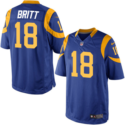 Mens Nike Los Angeles Rams #18 Kenny Britt Elite Blue Jersey