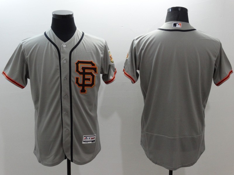 Majestic MLB San Francisco Giants Blank Grey Elite Jersey