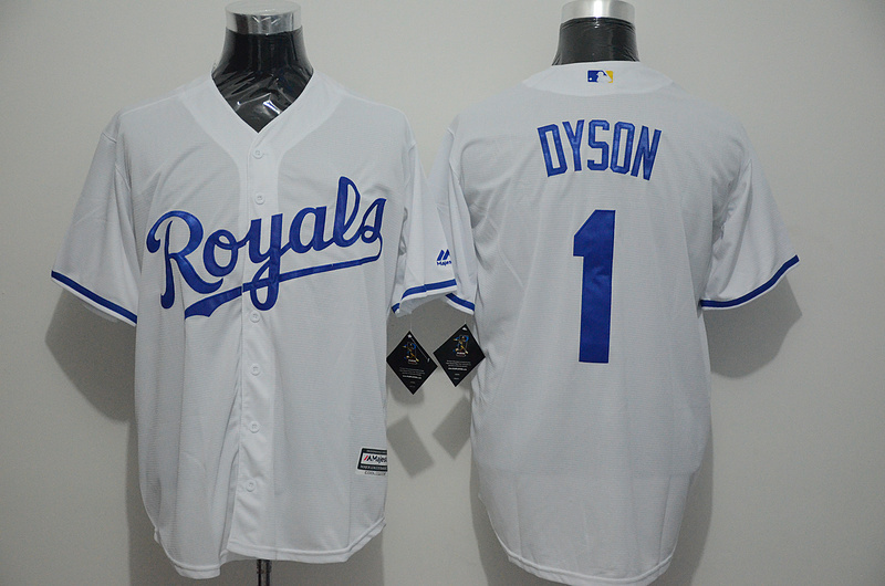 Majestic MLB Kansas City Royals #1 Dyson White Jersey