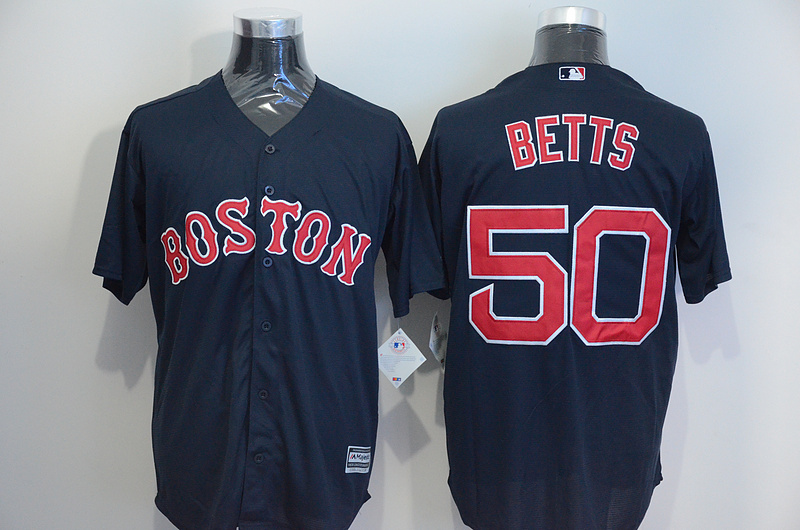 Majestics MLB Boston Red Sox #50 Betts D.Blue Jersey