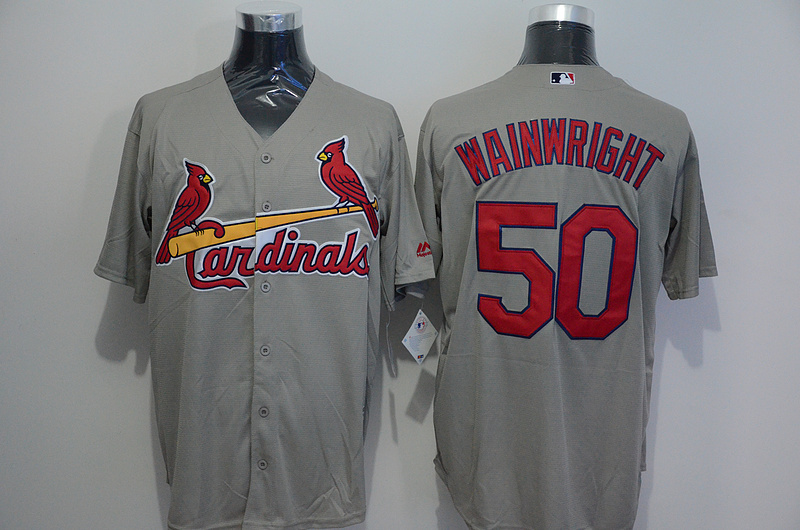Majestics St.Louis Cardinals #50 Wainwright Grey Jersey
