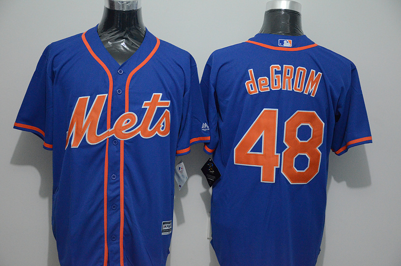 Majestics Majestics New York Mets #48 deGROM Blue Jersey