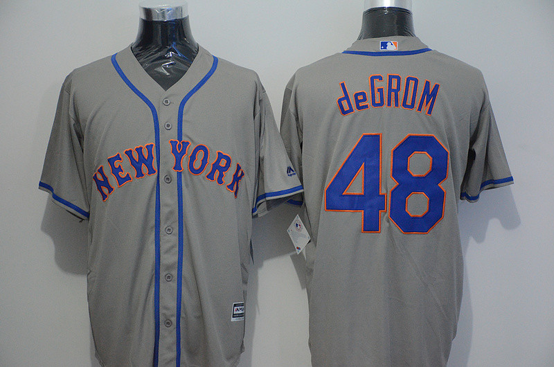Majestic New York Mets #48 deGROM Grey Jersey
