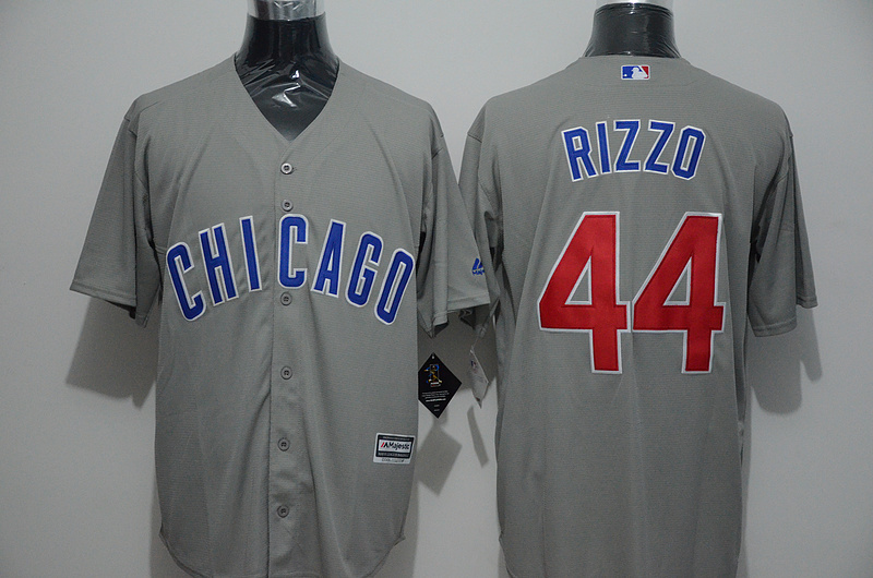 Majestic MLB Chicago Cubs #44 Rizzo Grey Elite Jersey