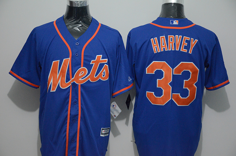 Majestics Majestics New York Mets #33 Harvey Blue Jersey