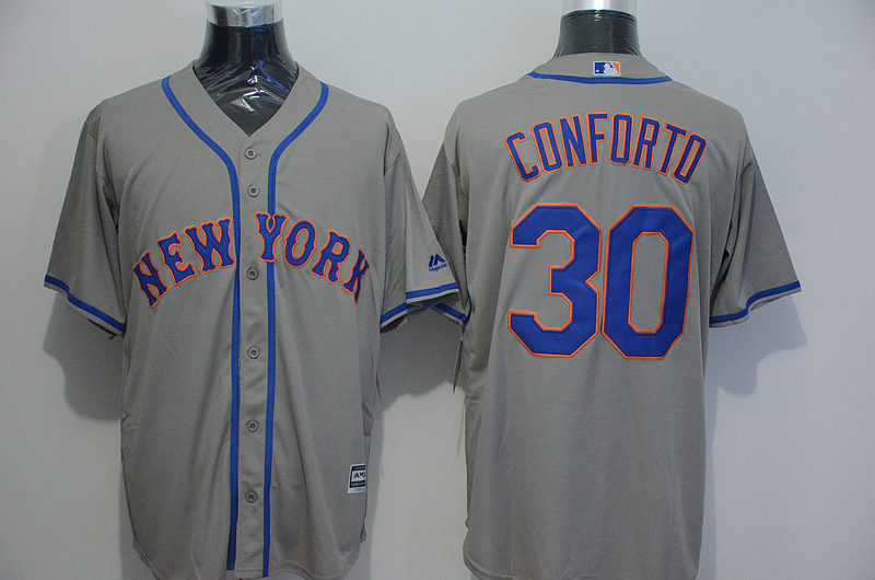 Majestic New York Mets #30 Conforto Grey Jersey