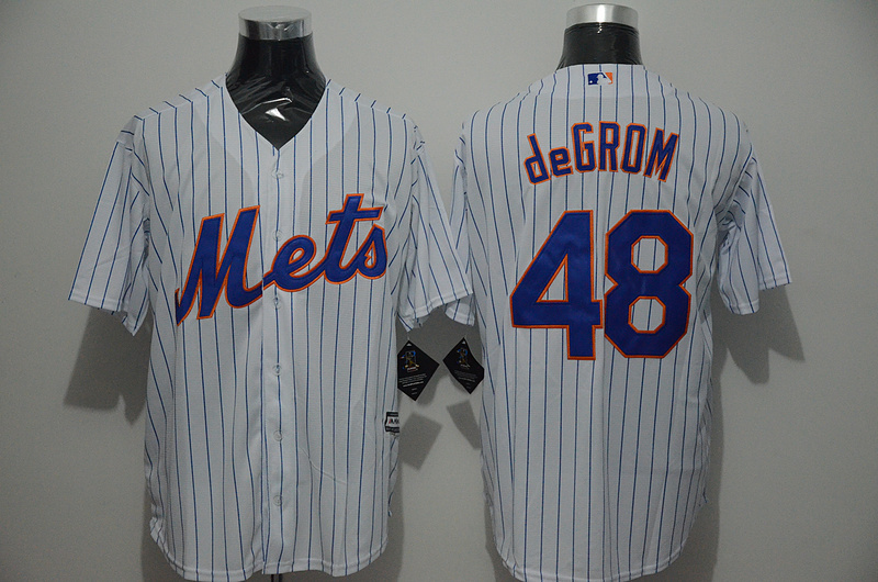 Majestic New York Mets #48 deGROM White Jersey