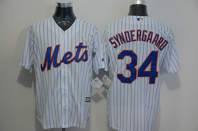 Majestic MLB New York Mets #34 Syndergaard White Jersey
