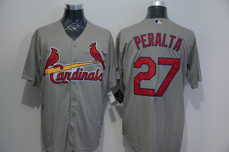 Majestics St.Louis Cardinals #27 Peralta Grey Jersey
