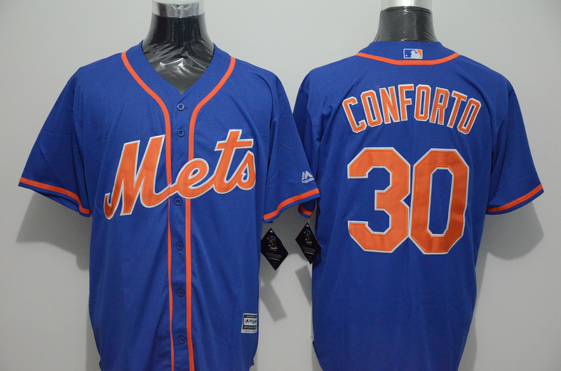 Majestics Majestics New York Mets #30 Conforto Blue Jersey