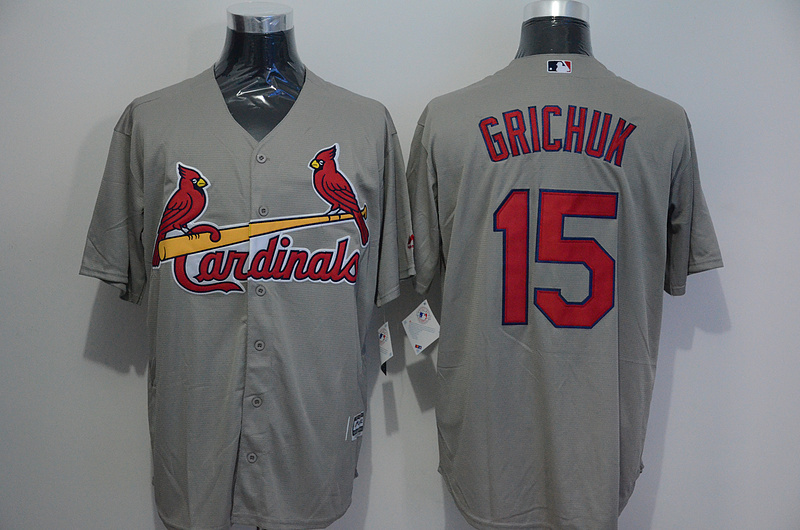 Majestics St.Louis Cardinals #15 Grichuk Grey Jersey