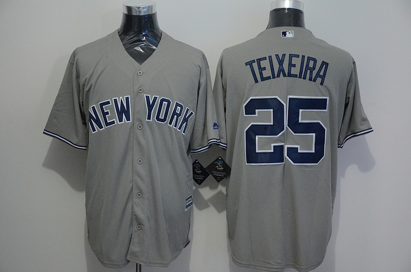 Majestics New York Yankees #25 Teixeira Grey Jersey