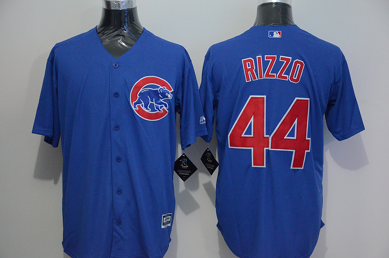 Majestic MLB Chicago Cubs #44 Rizzo Blue Jersey 