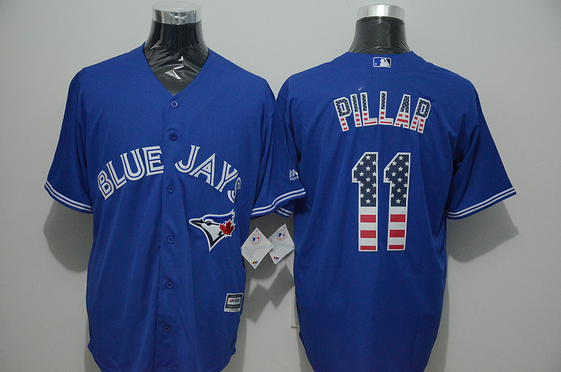 Majestic MLB Toronto Blue Jays #11 Pillar Blue USA Flag Jersey