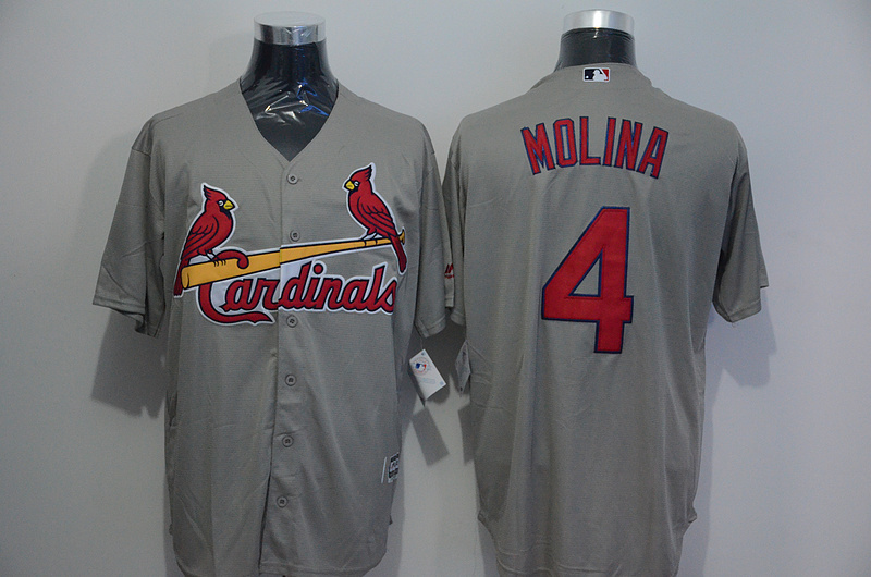 Majestics St.Louis Cardinals #4 Molina Grey Jersey