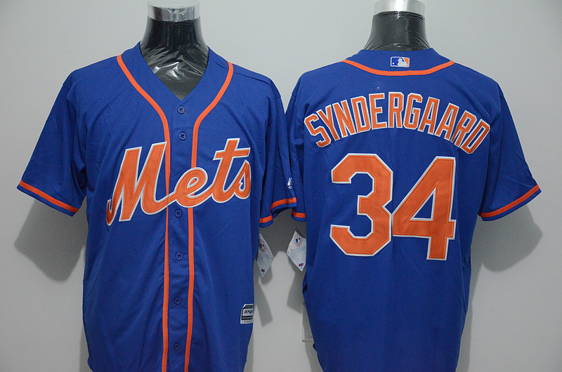Majestics Majestics New York Mets #34 Syndergaard Blue Jersey