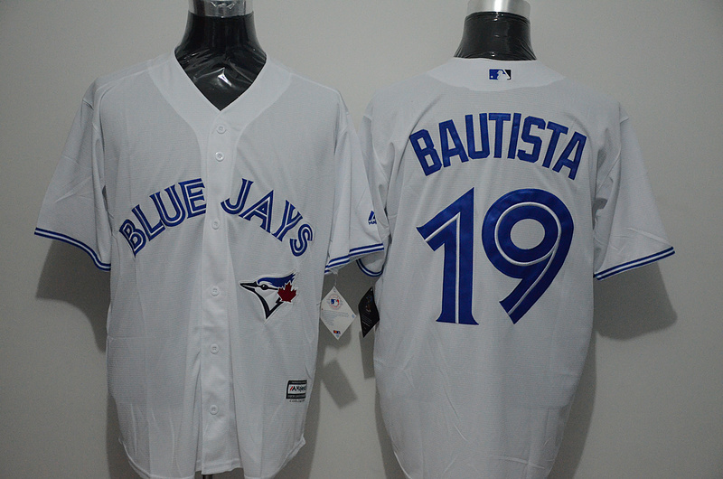Majestic MLB Toronto Blue Jays #19 Bautista White Jersey
