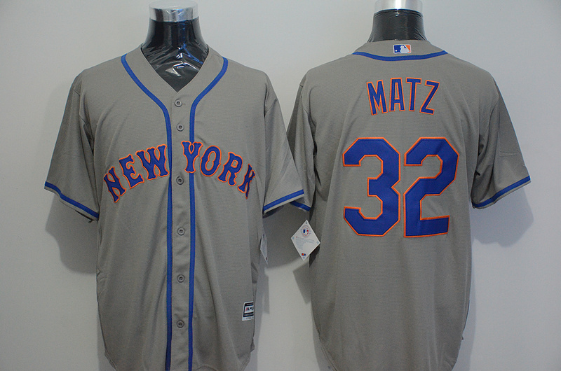 Majestic New York Mets #32 Matz Grey Jersey