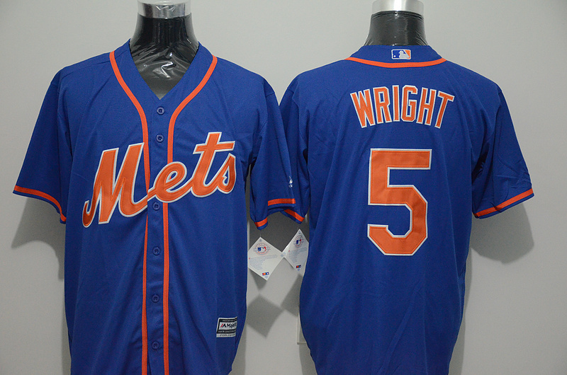 Majestics Majestics New York Mets #5 Wright Blue Jersey