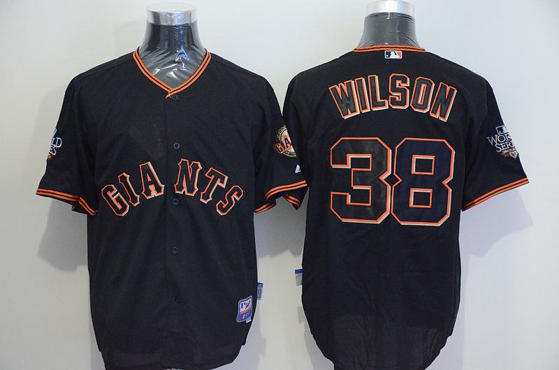 Majestics San Francisco Giants #38 Wilson Black Jersey