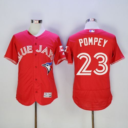 Majestics MLB Toronto Blue Jays #23 Pompey Red Jersey