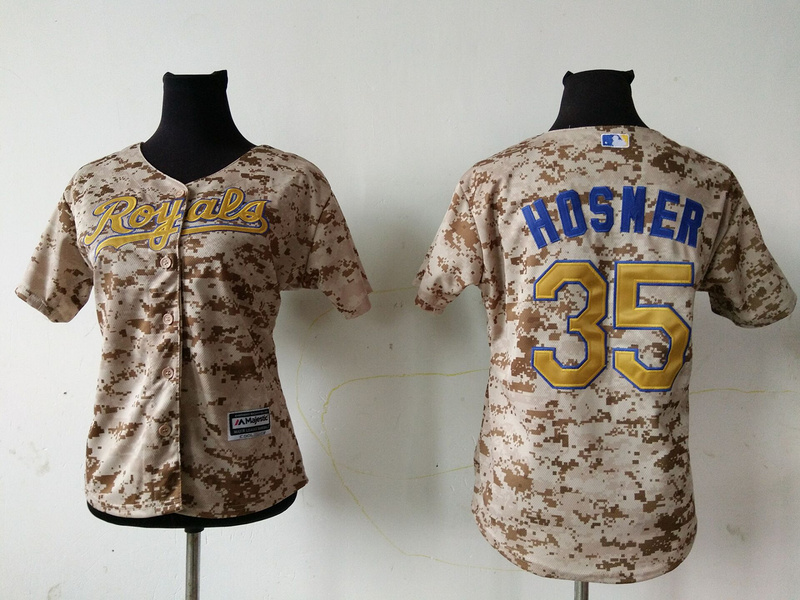 Women Kansas City Royals #35 Hosmer Camo Jersey