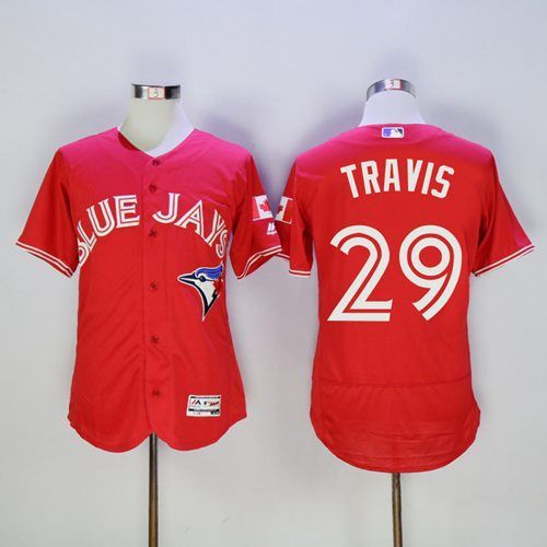 Majestics MLB Toronto Blue Jays #29 Travis Red Jersey