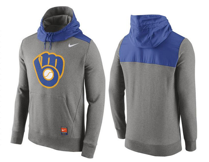 MLB Montreal Expos Grey Blue Pullover Hoodie
