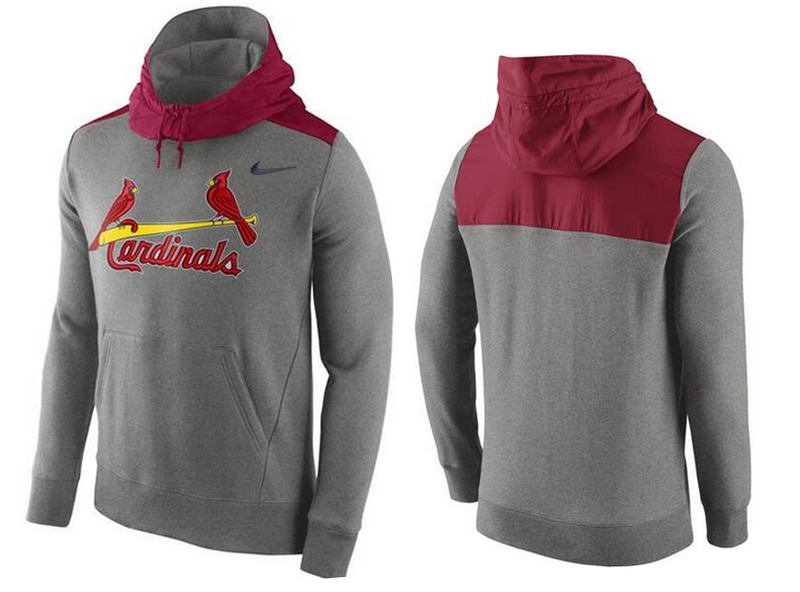 MLB St. Louis Cardinals Grey Red Pullover Hoodie