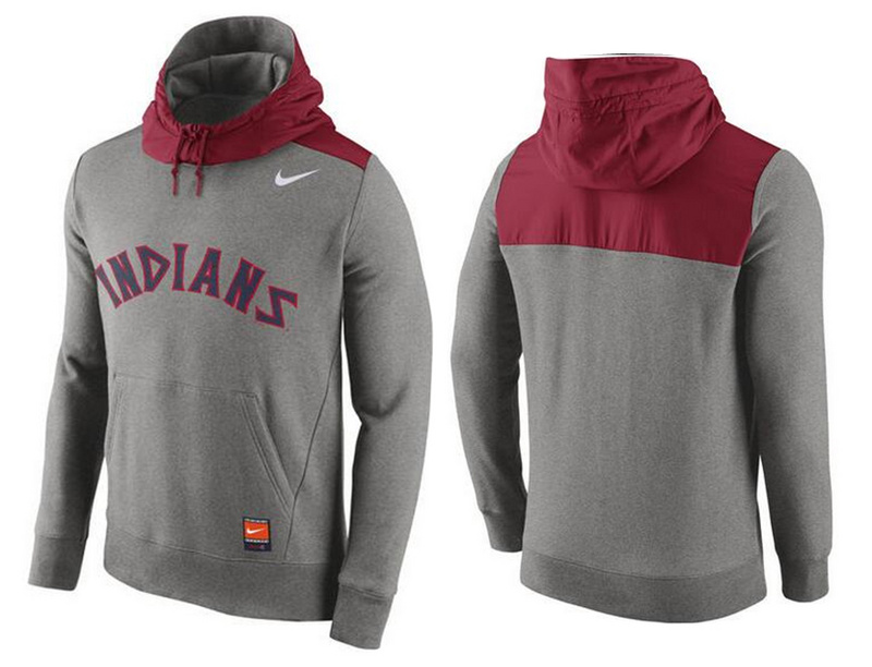 MLB Cleveland Indians Grey Pullover Hoodie