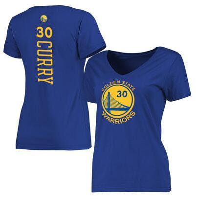 Women NBA Golden State Warriors #30 Curry Blue T-Shirt