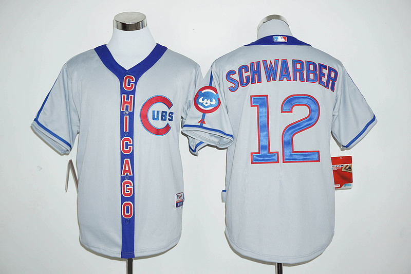 MLB Chicago Cubs #12 Schwarber Grey New Jersey