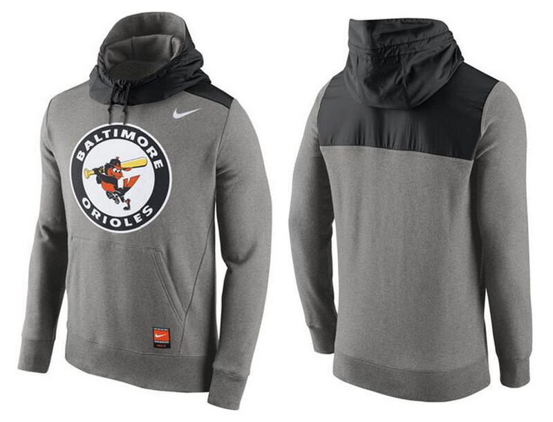 MLB Baltimore Orioles Grey Pullover Hoodie