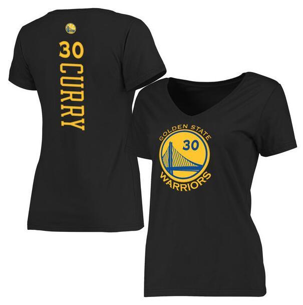 Women NBA Golden State Warriors #30 Curry Black T-Shirt