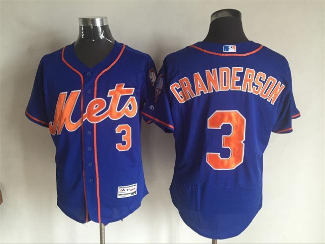 Majestics Elite MLB New York Mets #3 Granderson Blue Jersey