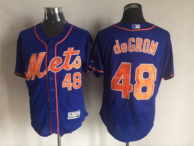 Majestics Elite MLB New York Mets #48 deGROM Blue Jersey