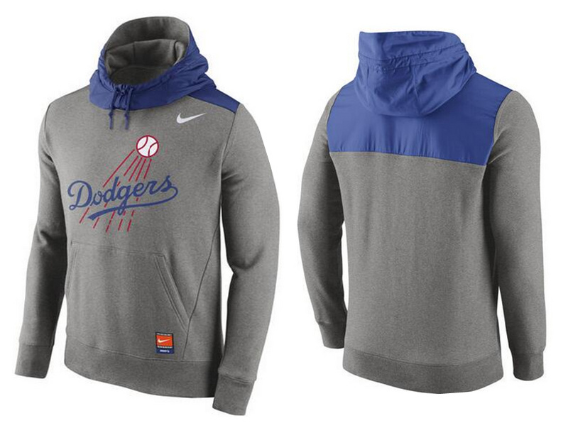 MLB Los Angeles Dodgers Grey Blue Pullover Hoodie