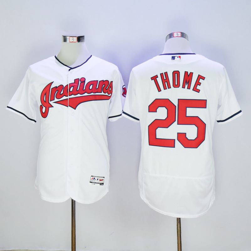 Majestics MLB Cleveland Indians #25 Thome White Jersey
