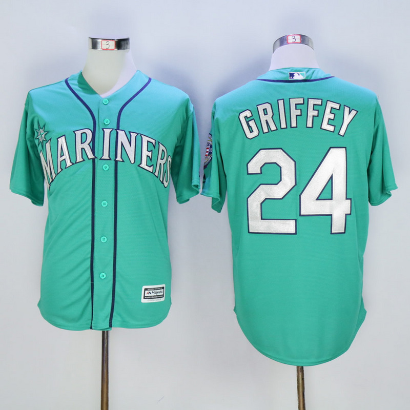 Majestics MLB Seattle Mariners #24 Griffey Green Jersey