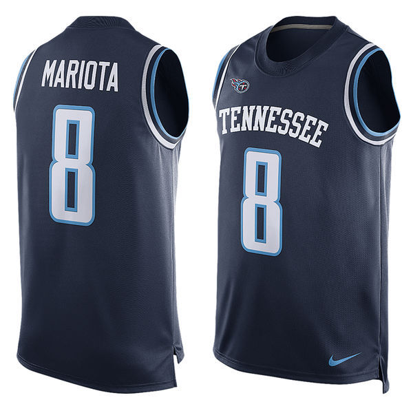 Marcus Mariota Tennessee Titans Printed Player Name & Number Tank Top - Navy 