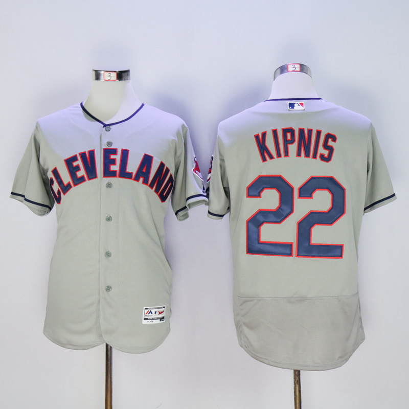 Majestics MLB Cleveland Indians #22 Kipnis Grey Jersey