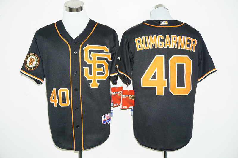 MLB San Francisco Giants #40 Bumgarner Black Cool Base Jersey