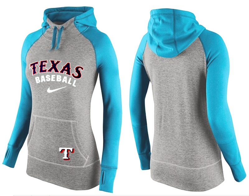 MLB Texas Rangers Blue Grey Women Hoodie