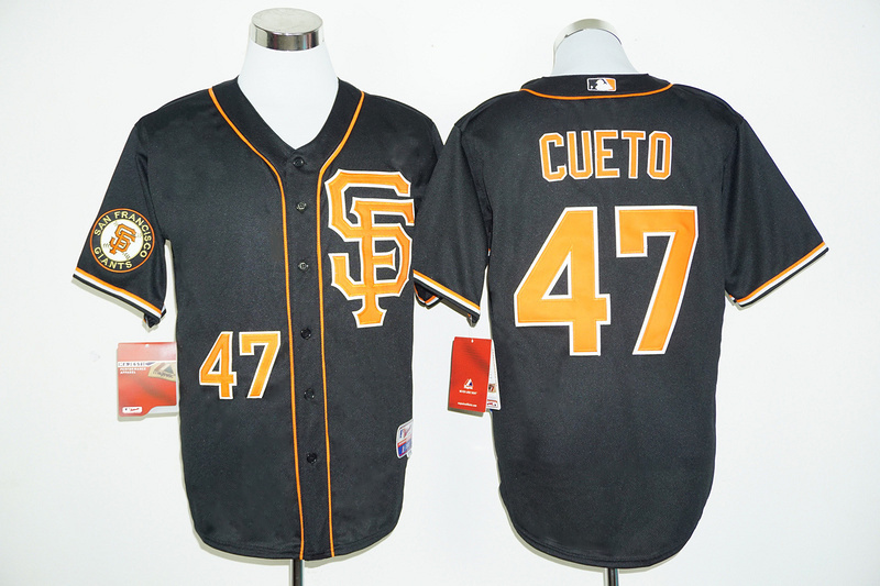 MLB San Francisco Giants #47 Cueto Black Cool Base Jersey