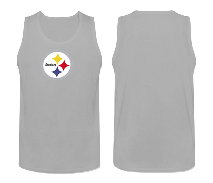 Mens Nike L.Grey Pittsburgh Steelers Cotton Team Tank Top 