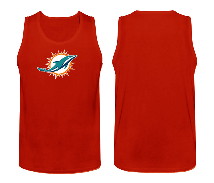Mens Nike Red Miami Dolphins Cotton Team Tank Top 