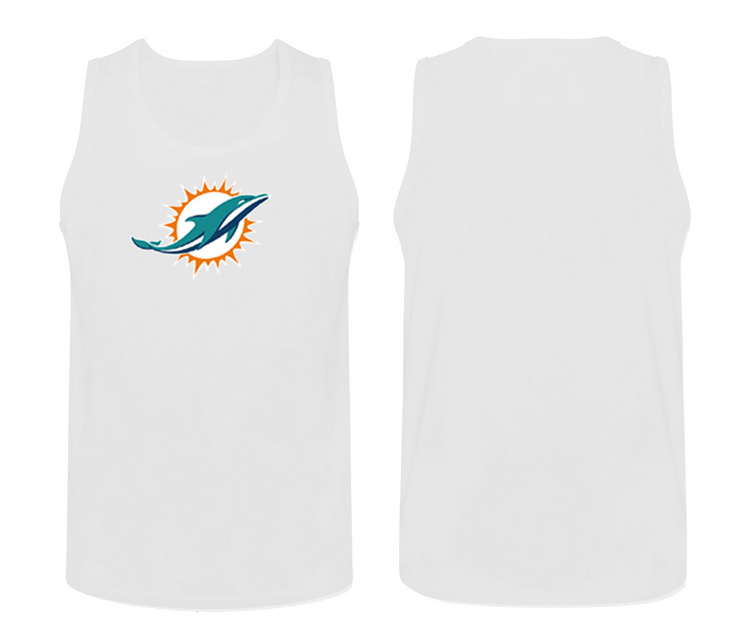 Mens Nike White Miami Dolphins Cotton Team Tank Top 